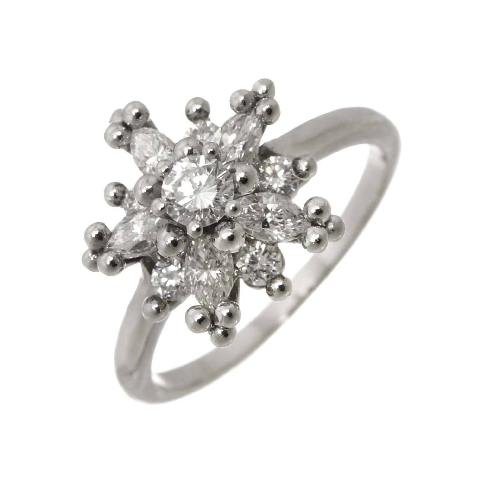 Tiffany & Co. Size 10 Diamond Platinum Flower Ring