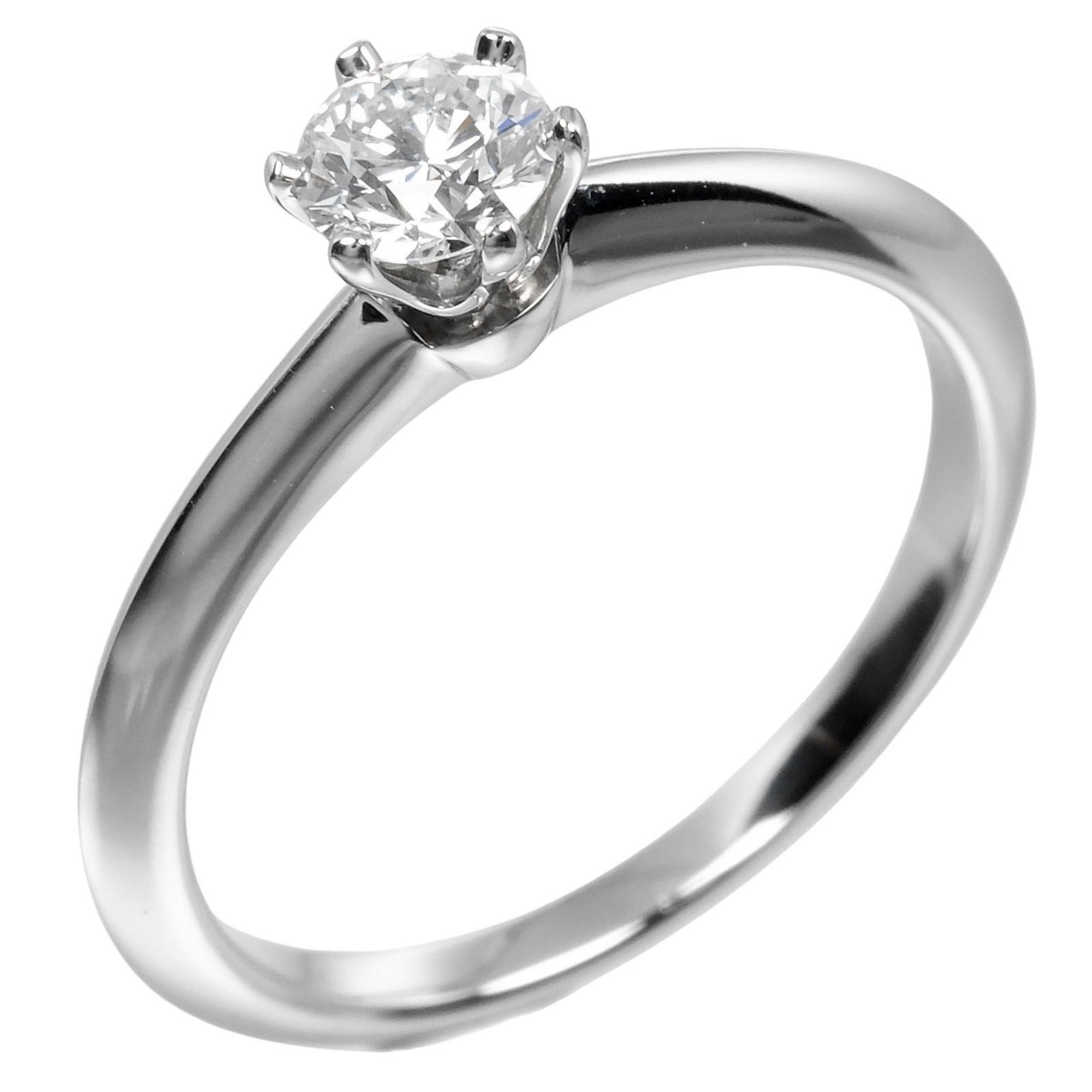 Tiffany & Co. Solitaire Ring Size 8 0.32ct VS2/E/GOOD Pt950 Platinum Diamond Approx. 3g
