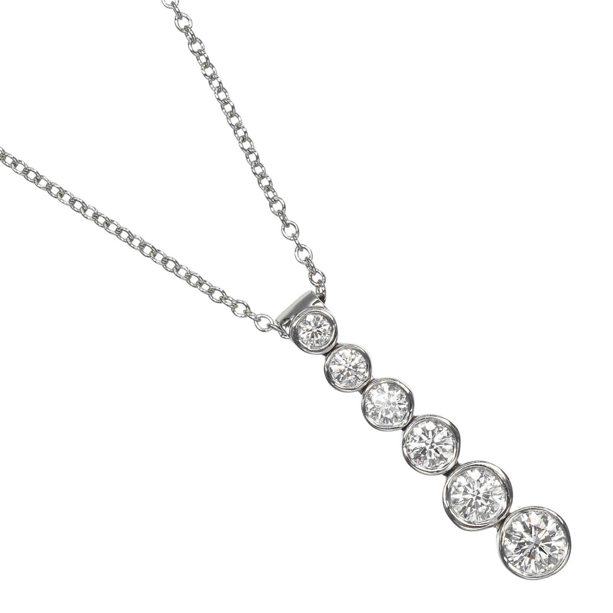 Tiffany & Co. Jazz Drop Necklace in Platinum (Pt950) with 6 Diamonds, Approx. 4.7g