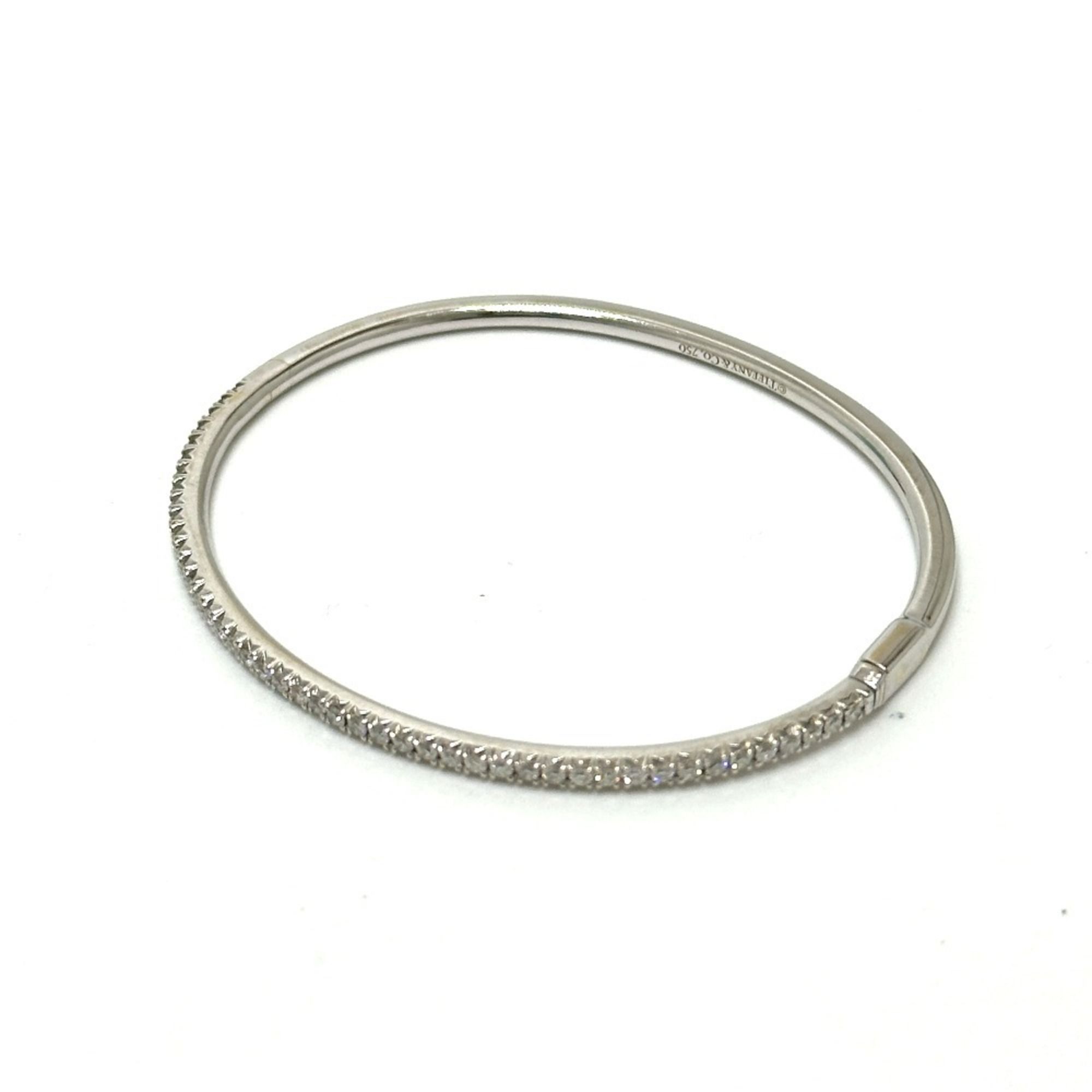 TIFFANY & Co. Tiffany Metro Hinge Diamond Bangle 18KWG Women's White Gold