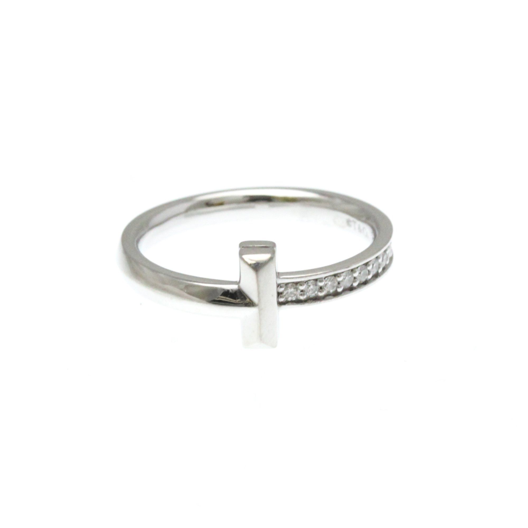 Tiffany T True Narrow Ring With Diamonds White Gold (18K) Fashion Diamond Band Ring Silver