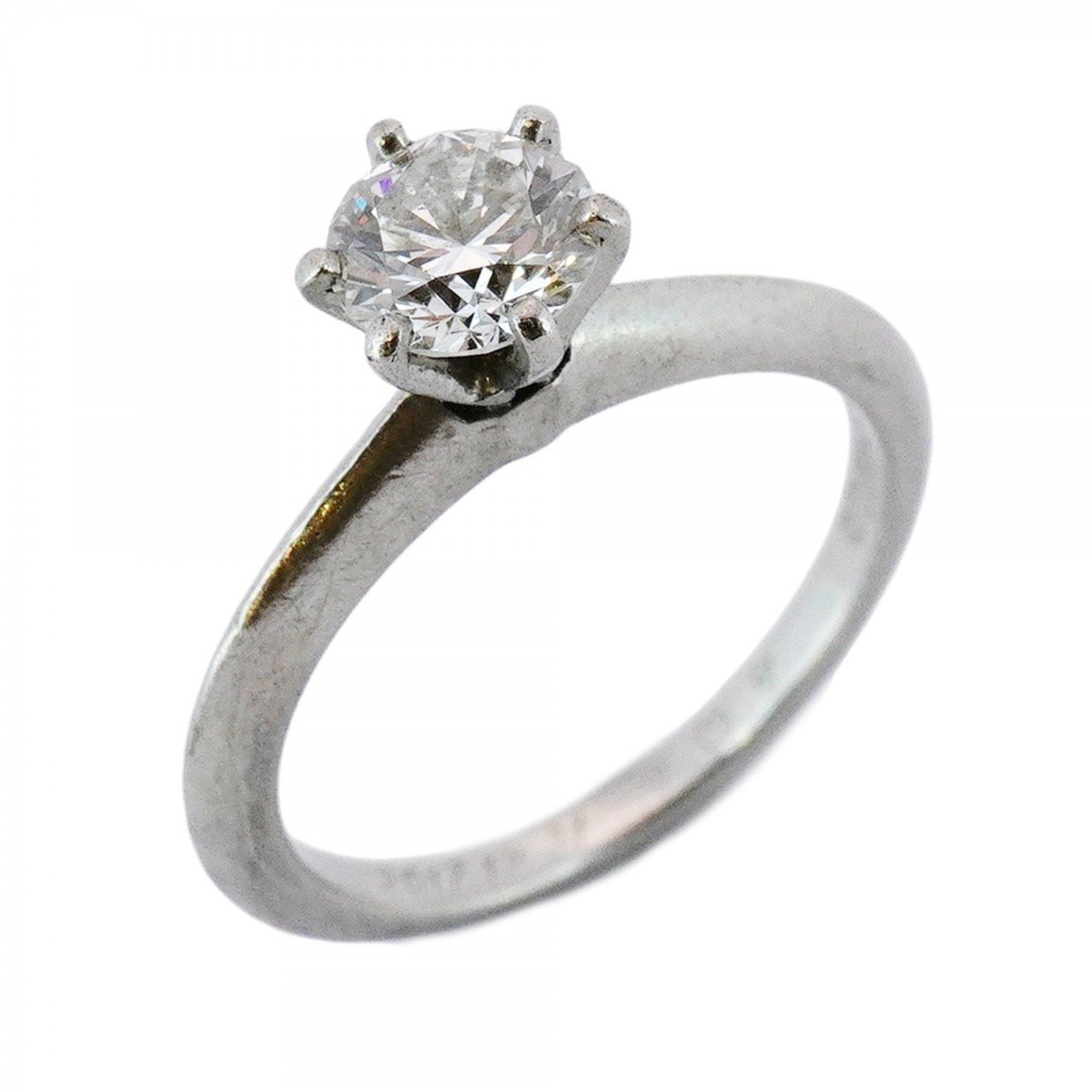 Tiffany Solitaire Ring, 1PD, Pt950 Platinum, 0.72ct Diamond, Size 10, Women's