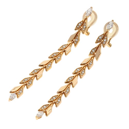 Tiffany Victoria Vine Drop Diamond Earrings in 18k Pink Gold for Women TIFFANY&Co.