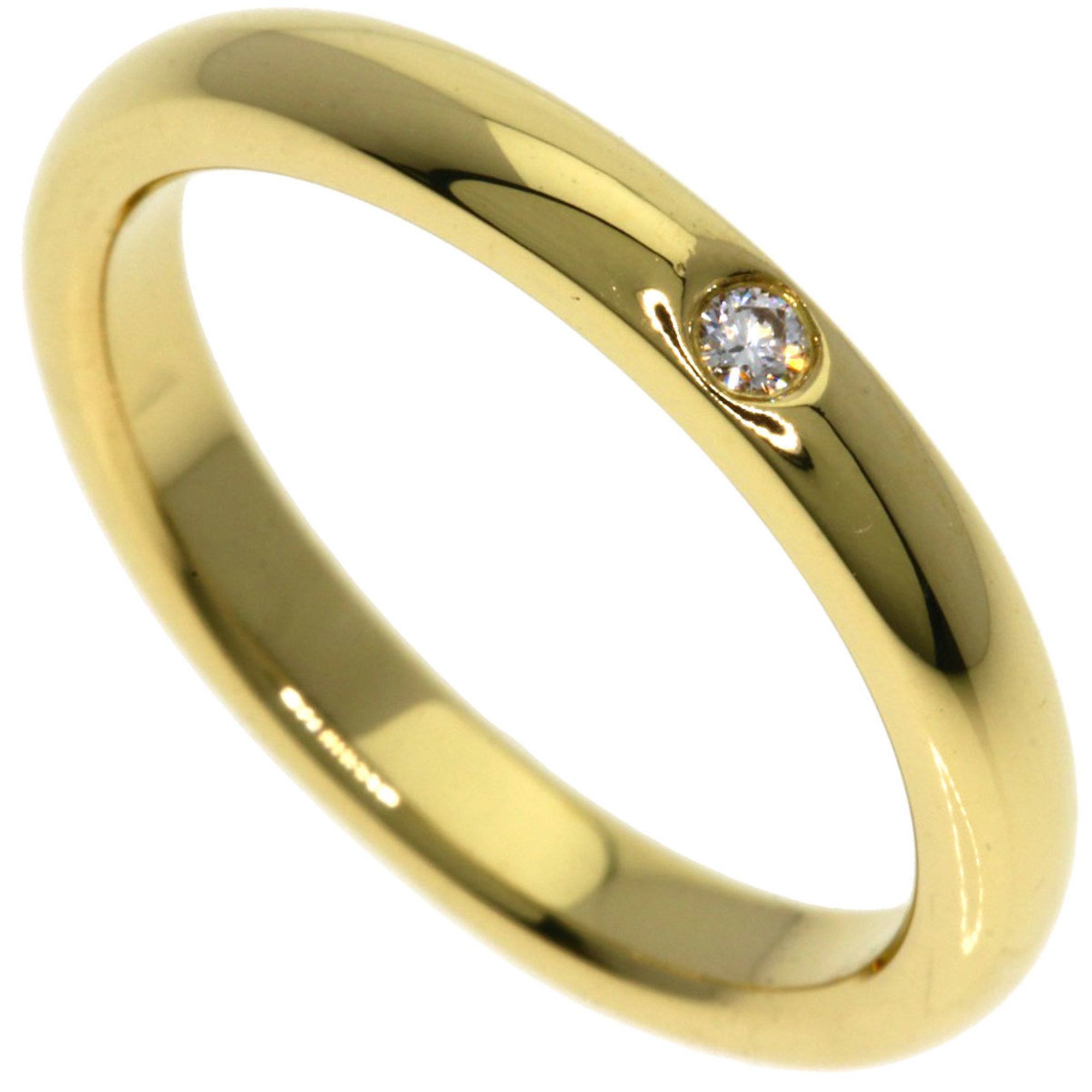 Tiffany & Co. Stacking Band Single Diamond Ring in 18K Yellow Gold for Women.