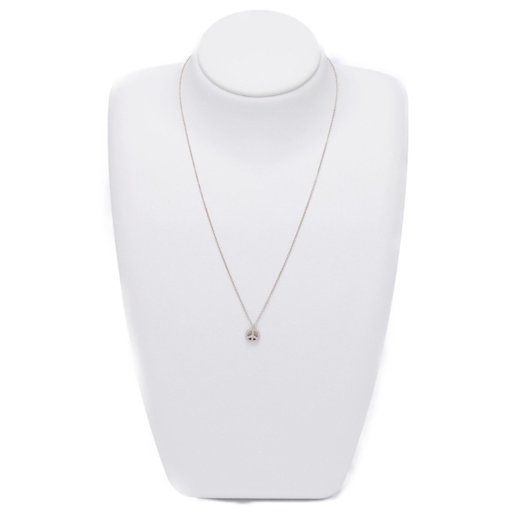 Tiffany Metro Peace Necklace K18WG Diamond 40.5cm H-158499