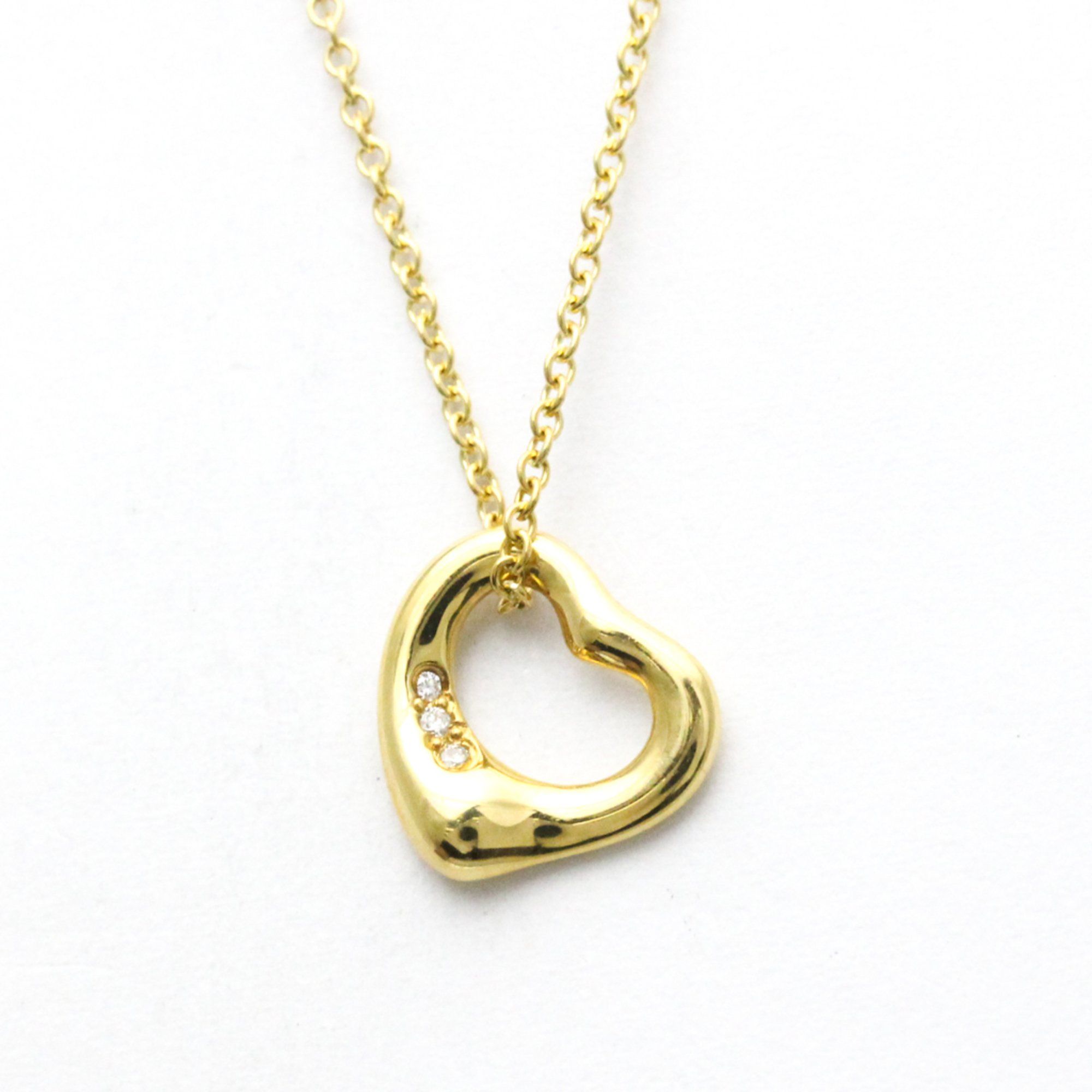 Tiffany Open Heart Diamond Necklace Yellow Gold (18K) Diamond Women,Men Fashion Pendant Necklace (Go