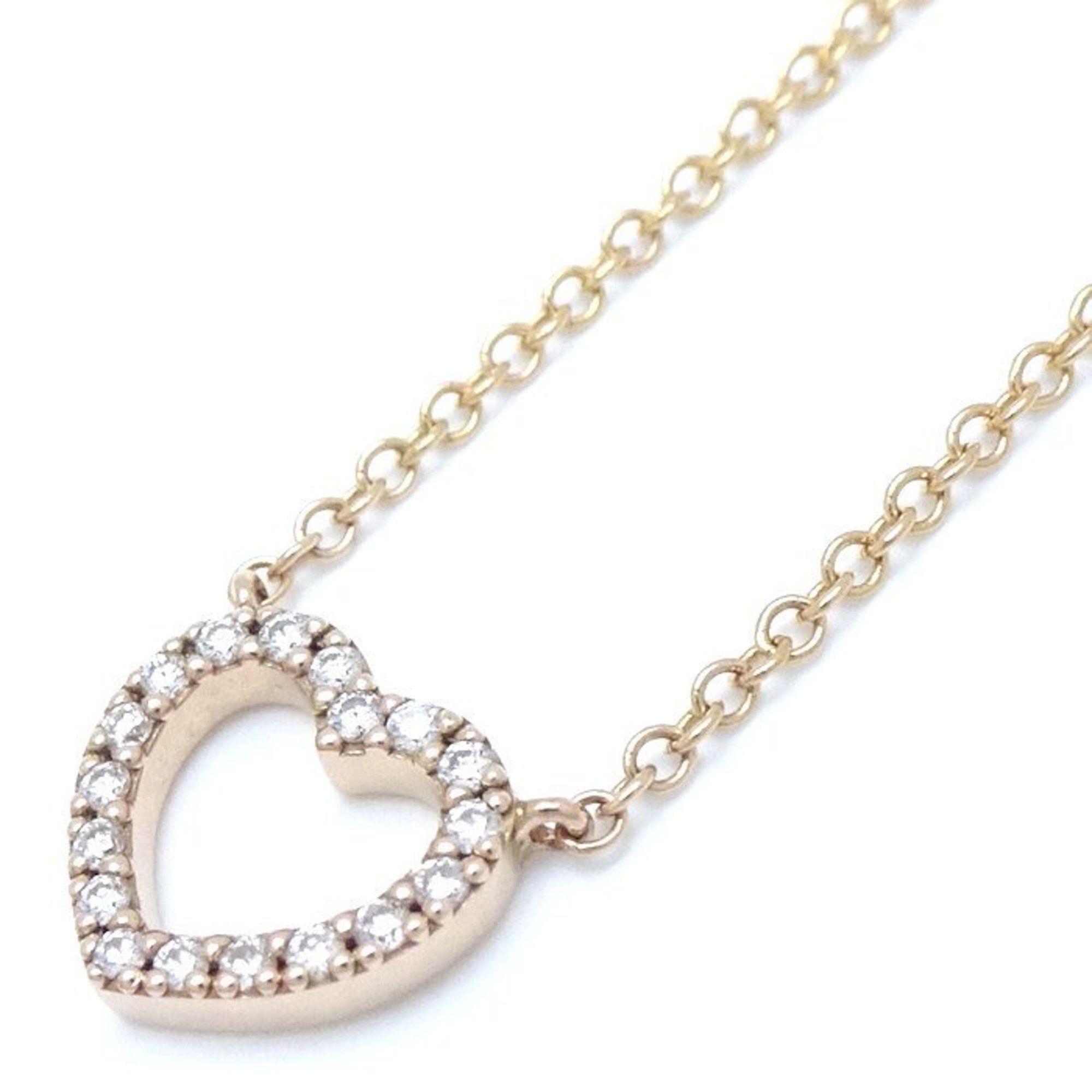 TIFFANY&Co. Tiffany Metro Heart Necklace Diamond K18PG Pink Gold 293267