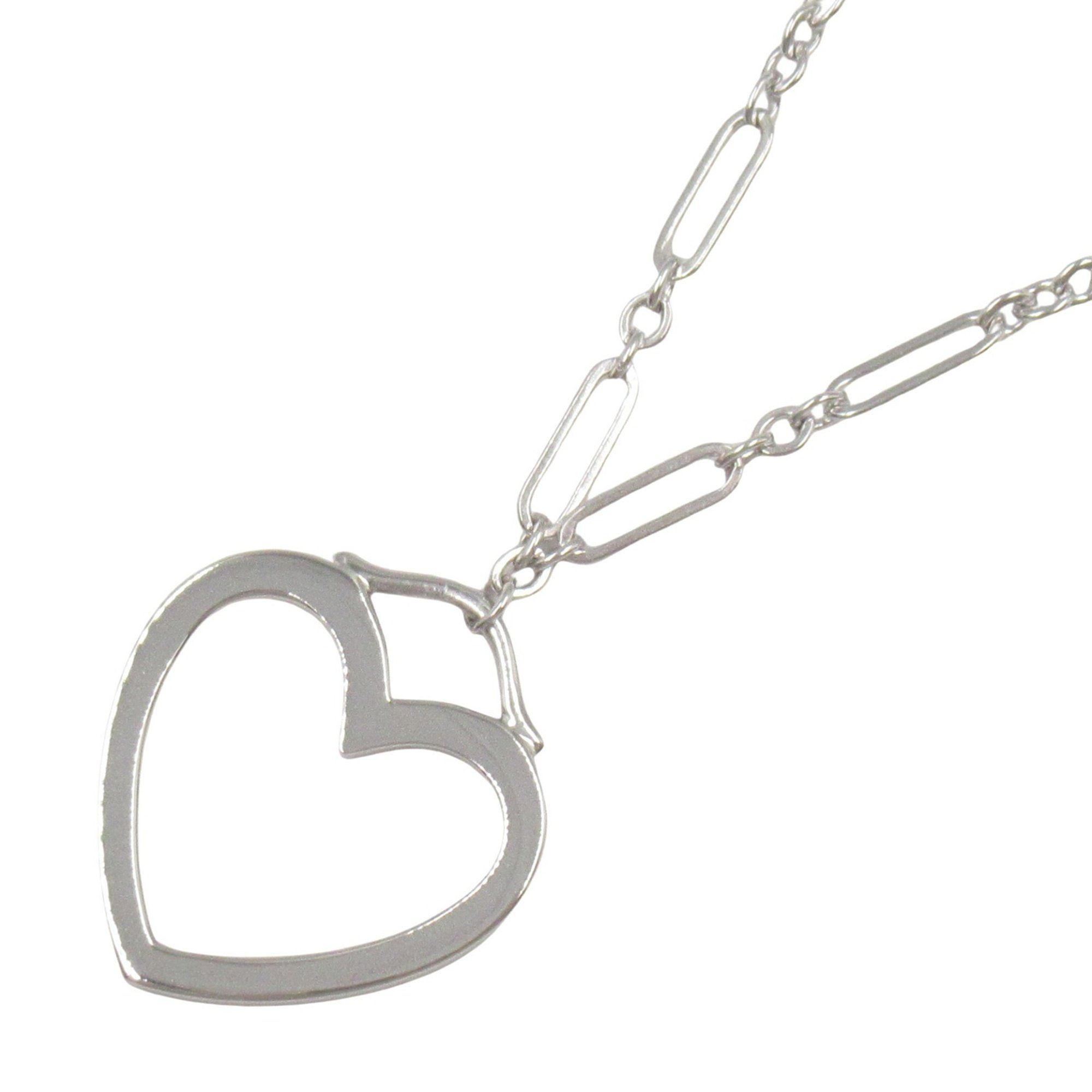 Tiffany & Co. Sentimental Large Necklace, 18K White Gold (K18WG), Women's, Silver
