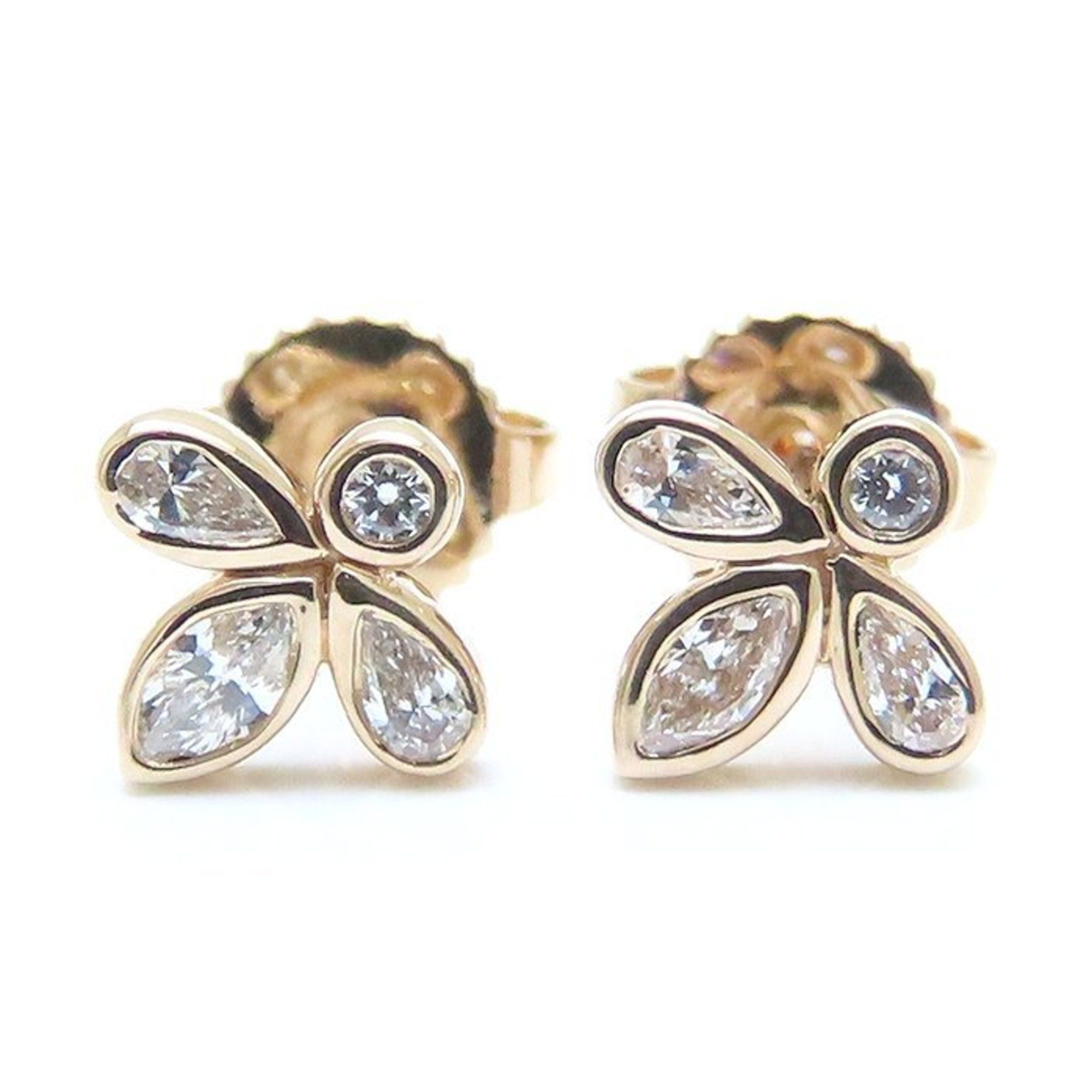 TIFFANY & Co. Tiffany Fleur-de-Lis Earrings with Diamonds in 750PG Pink Gold, 18K Rose and 294021