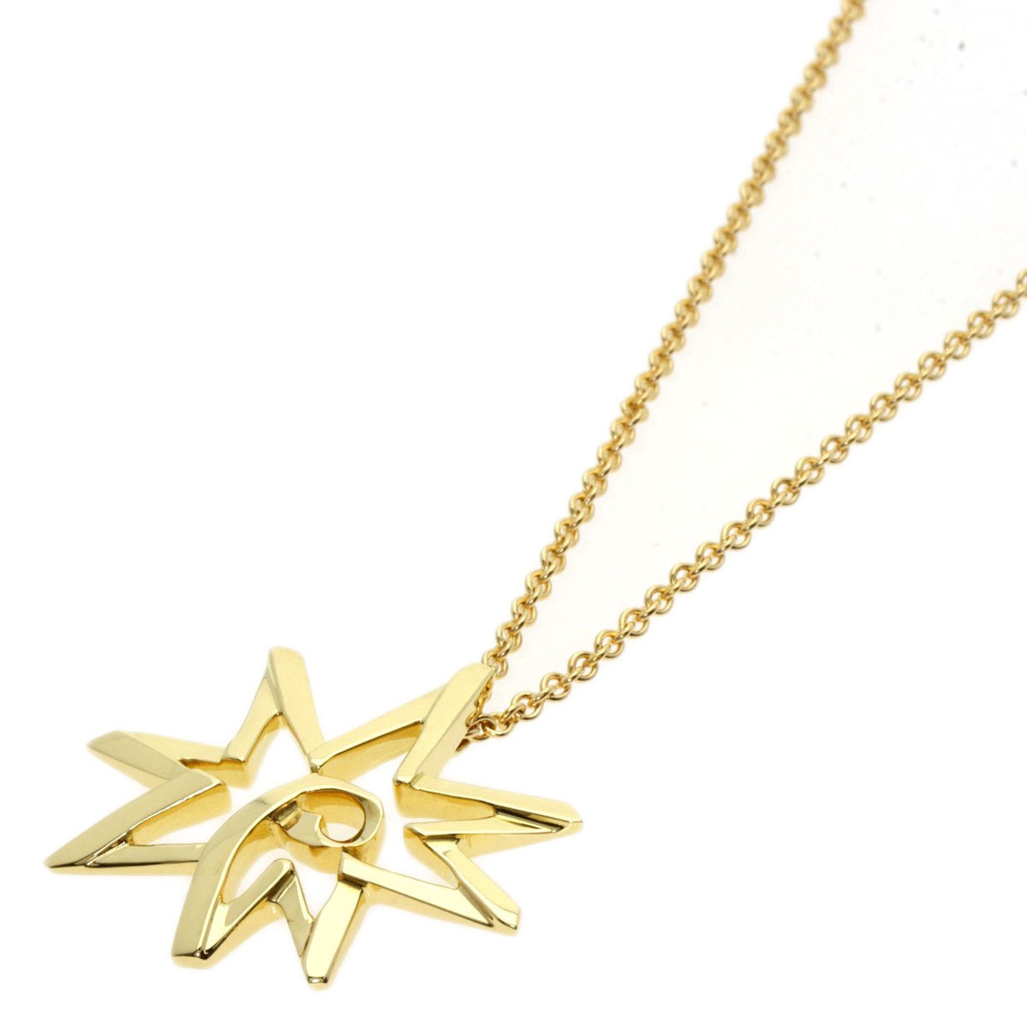 Tiffany Volume Star Paloma Picasso Necklace K18 Yellow Gold Women's