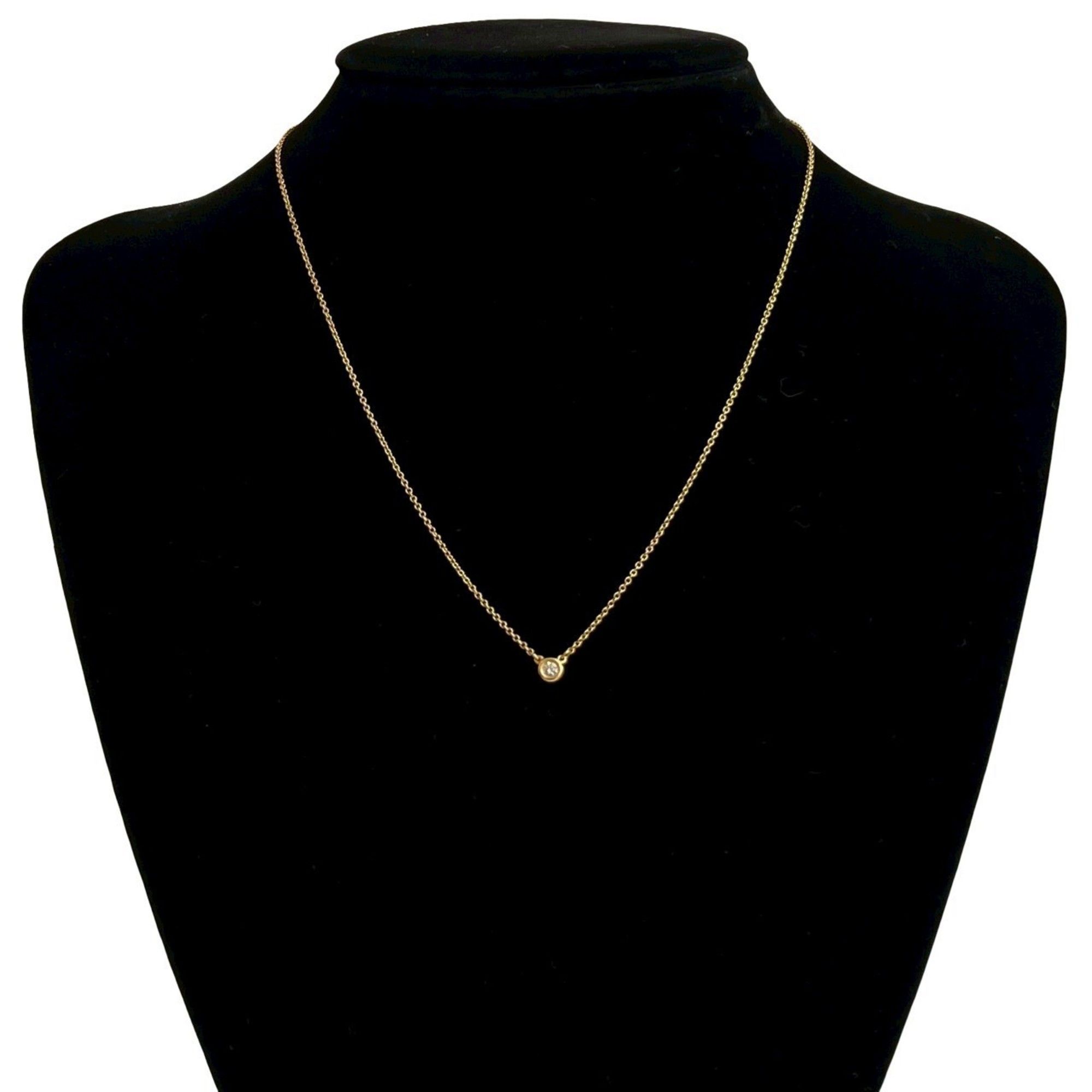 TIFFANY & Co. Tiffany by the Yard Single Diamond Pendant Necklace in 18K Yellow Gold em989