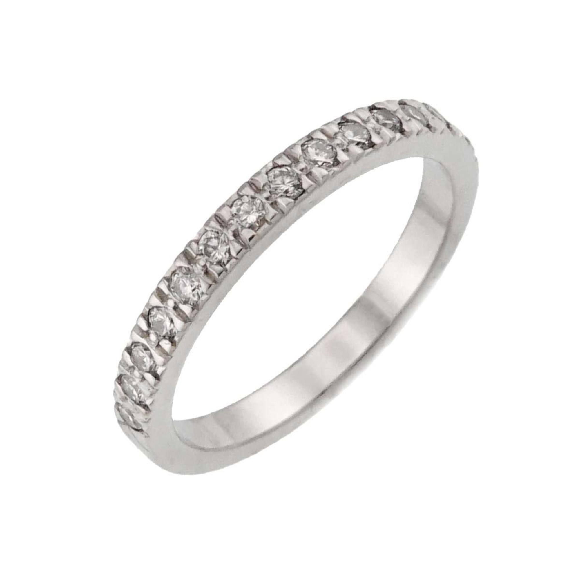 Tiffany & Co. Novo Half Diamond Ring, size 6.5, platinum eternity ring with half diamonds.