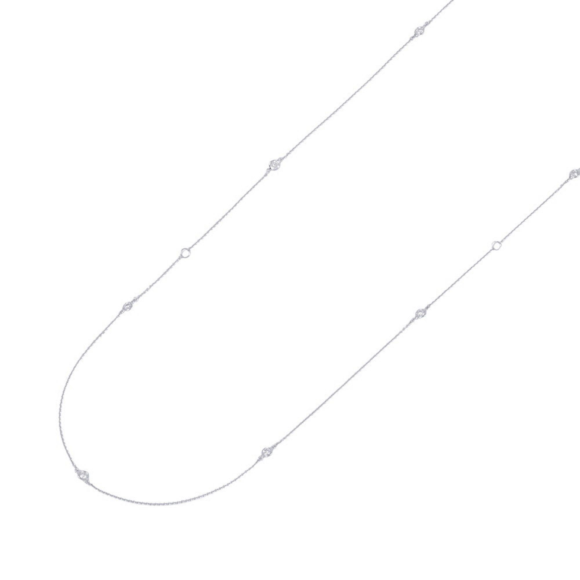 Tiffany & Co. Diamond Long Necklace, 9 Diamonds, 0.78 Carat Total, 18K White Gold.