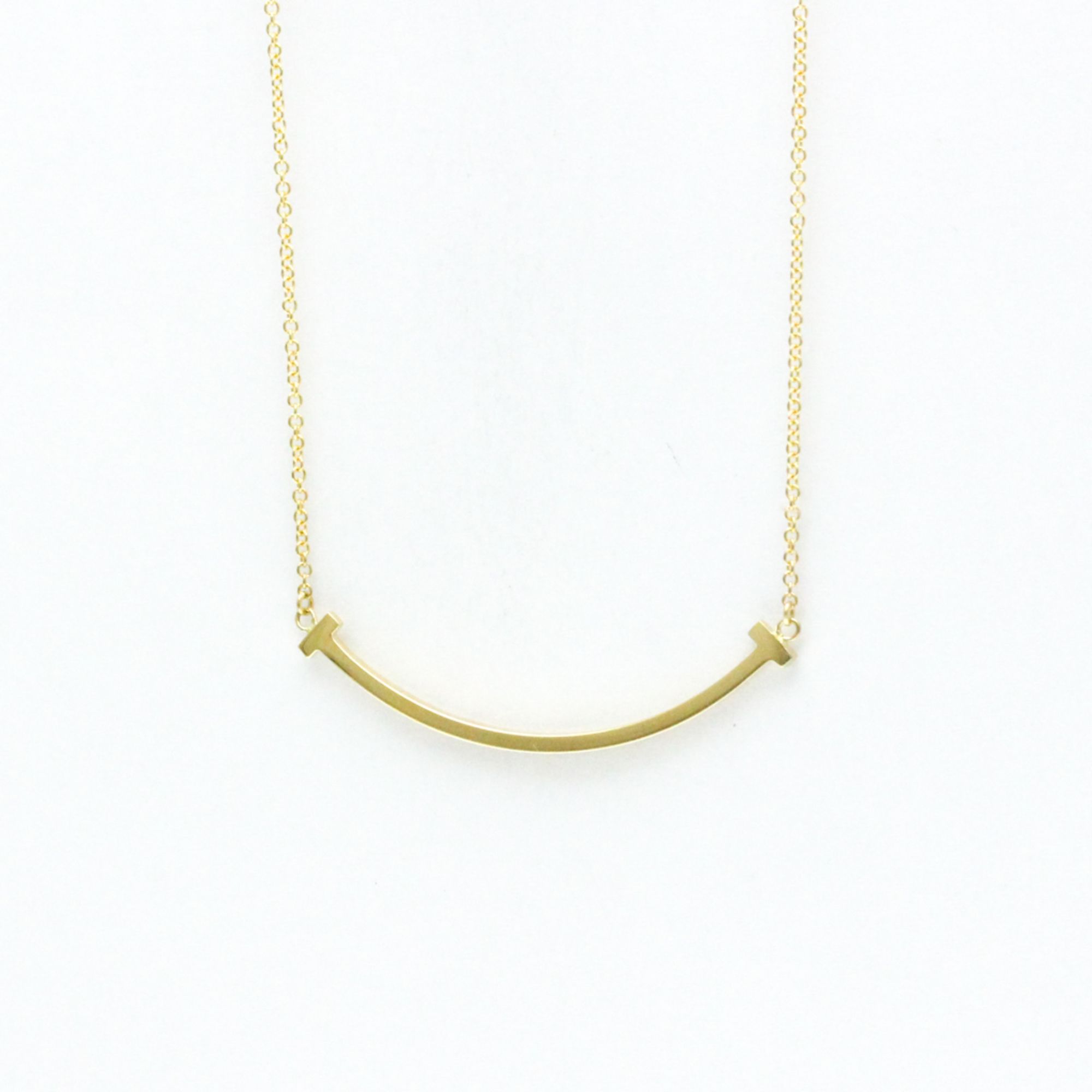 Tiffany T Smile Necklace Small Size Yellow Gold (18K) No Stone Women,Men Fashion Pendant Necklace (G