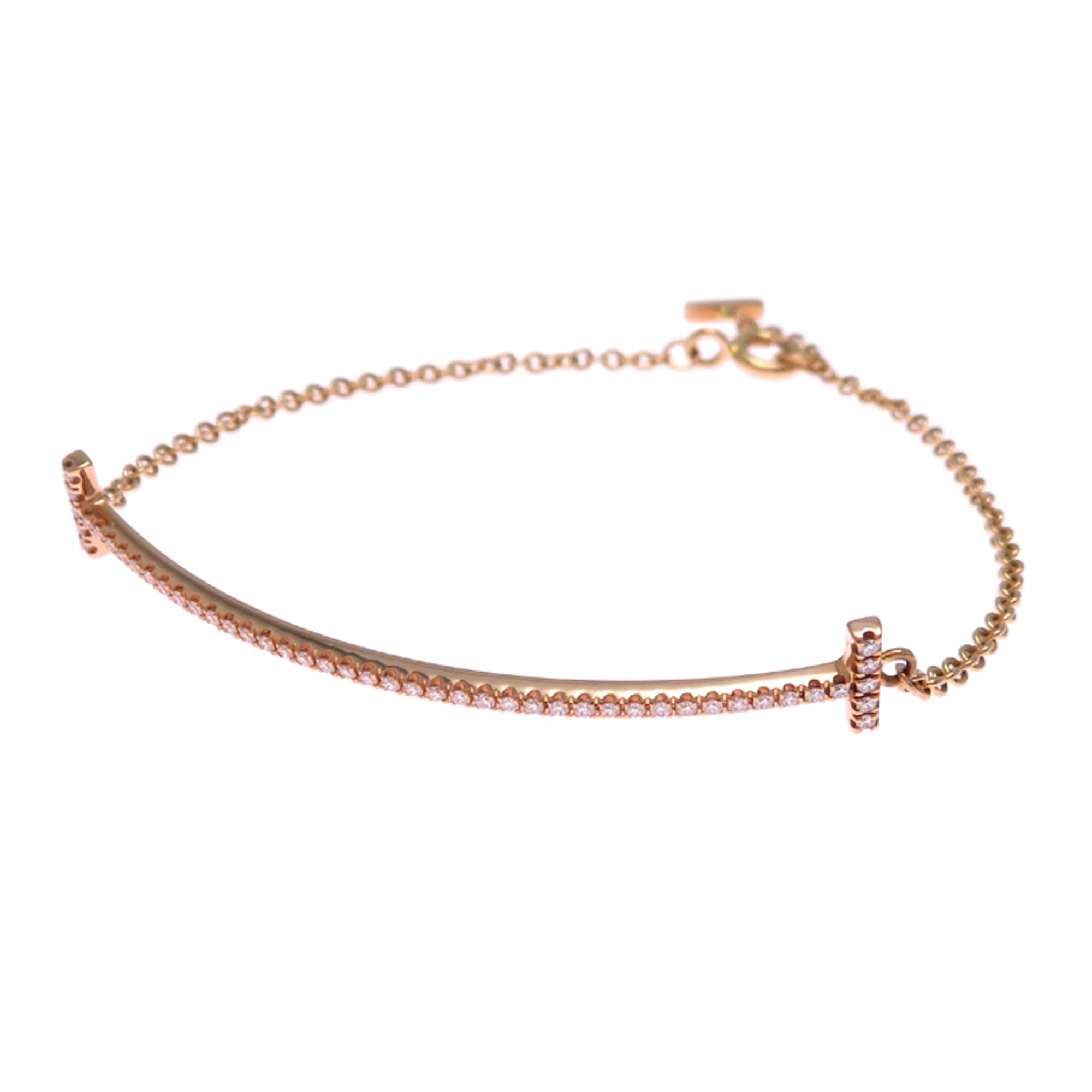 Tiffany T Smile Diamond Women's Bracelet in 750 Pink Gold
