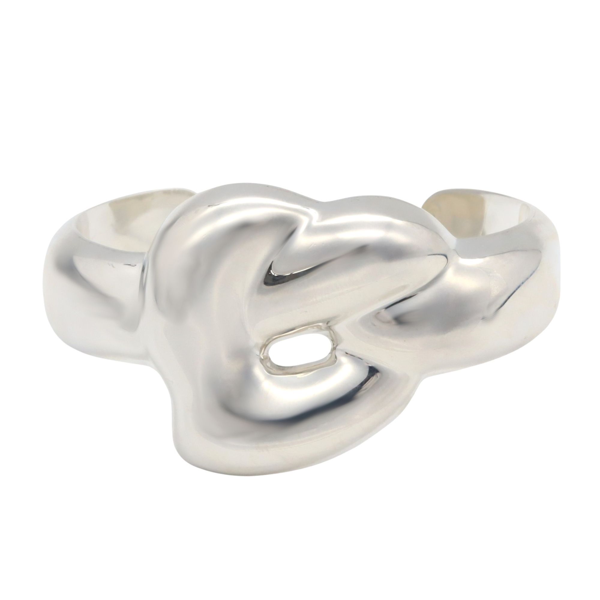 Tiffany & Co. Wide Knot Bone Cuff Bracelet, 925 Sterling Silver, Women's