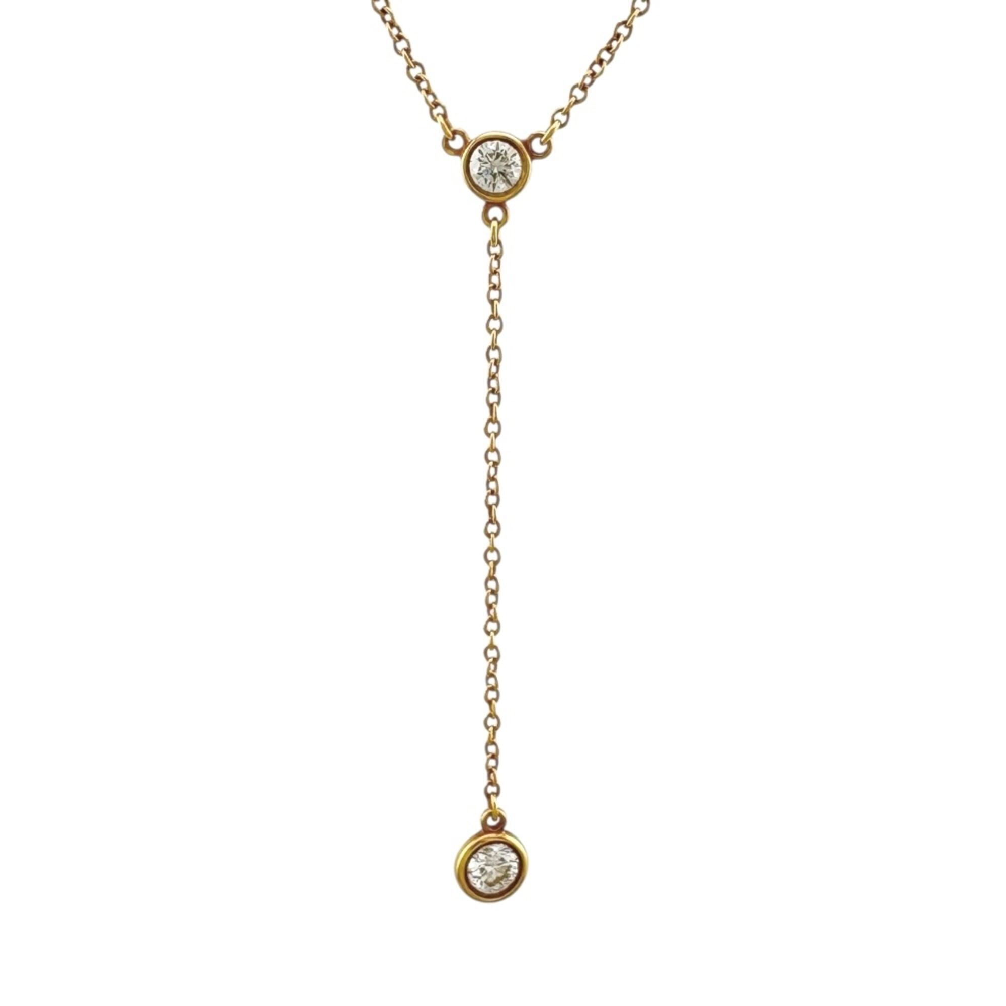 Tiffany & Co. By the Yard Drop Necklace, approximately 0.08ct and 0.14ct, 18k gold with diamonds, fo