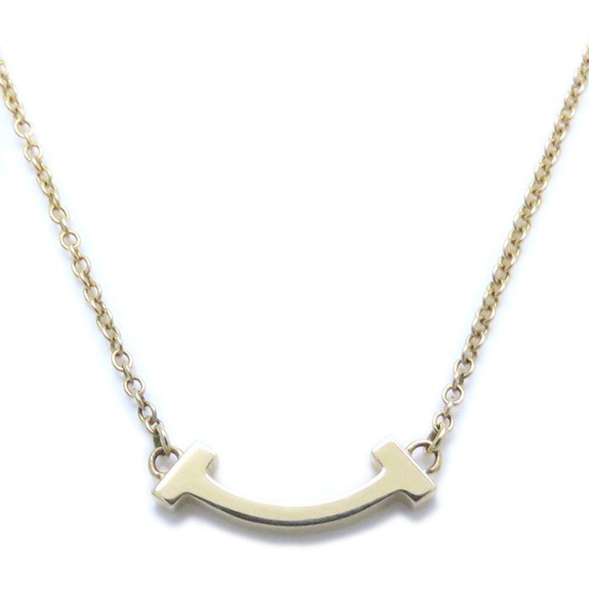 TIFFANY & Co. Tiffany T Smile Necklace, Mini, 18K Yellow Gold, Women's, 294324