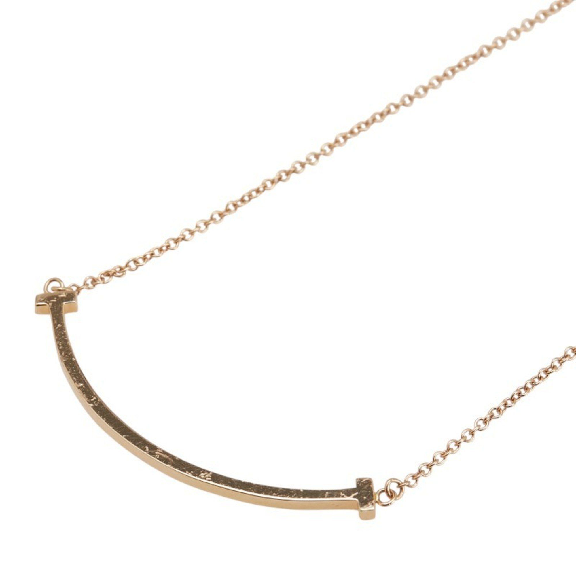 Tiffany T Smile Small Pendant Necklace in 18K Pink Gold for Women. TIFFANY & Co.