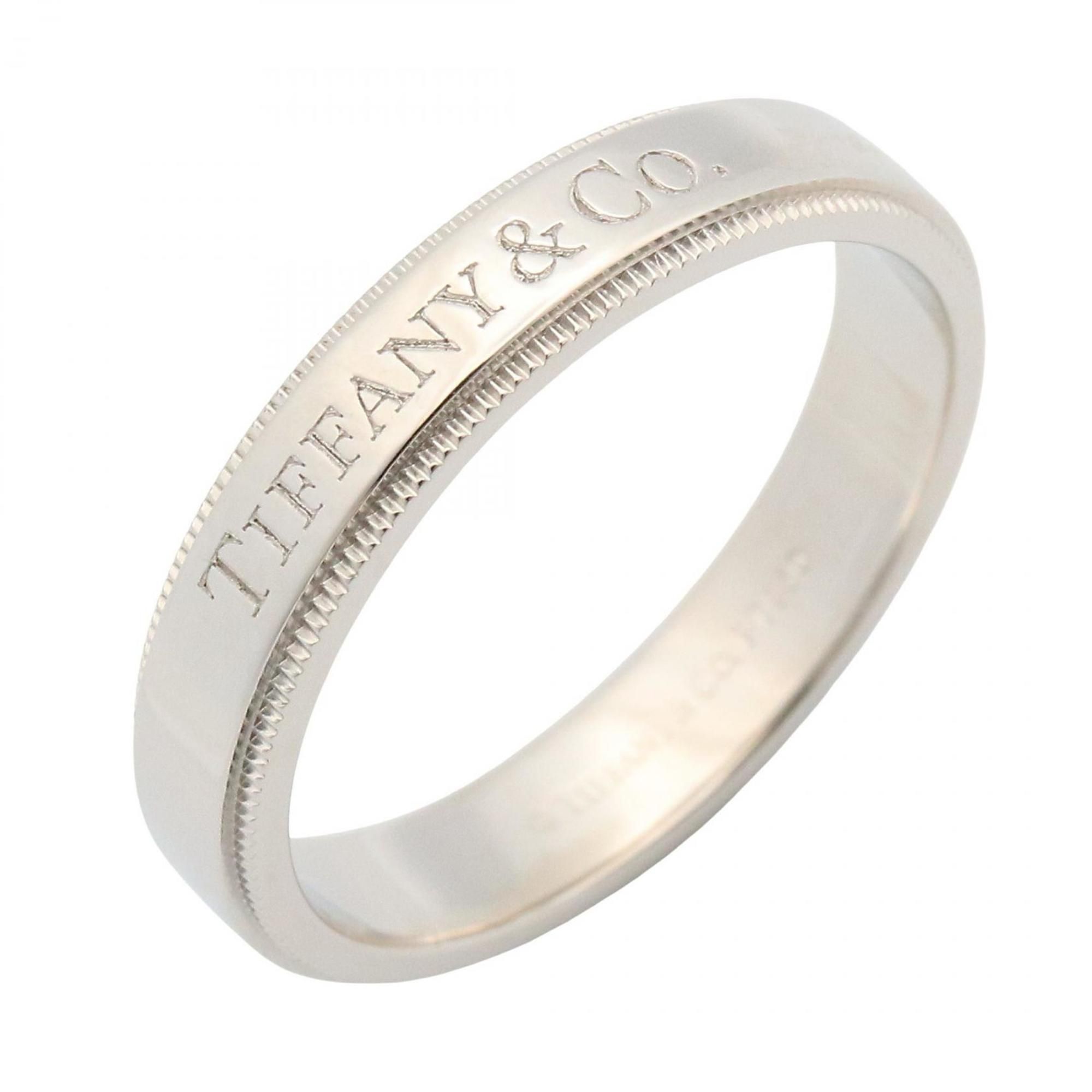 Tiffany & Co. Milgrain Ring, Pt950 Platinum, Men's and Women's, Silver