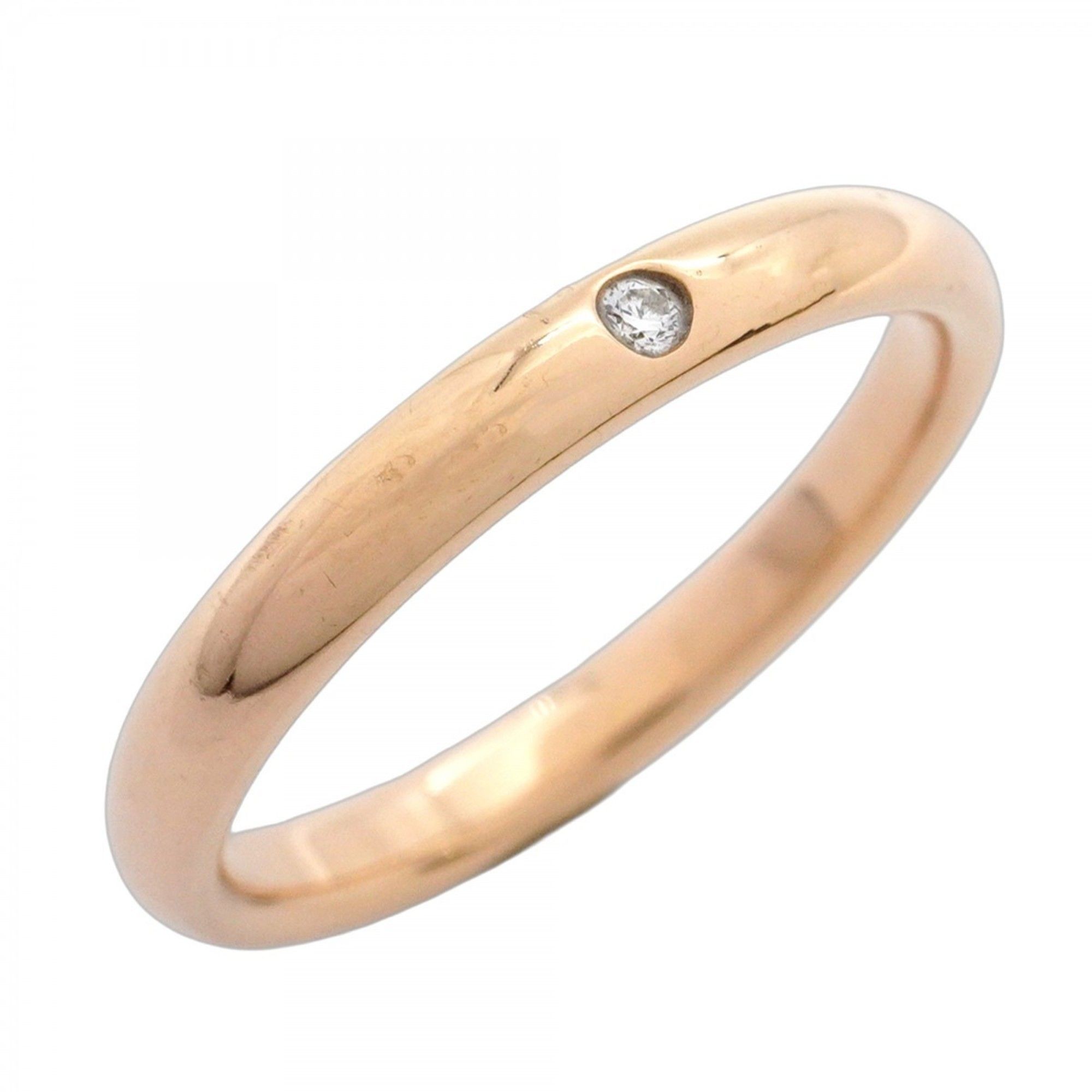 Tiffany ring stacking band 1PD 18KPG pink gold diamond men's size 16.5