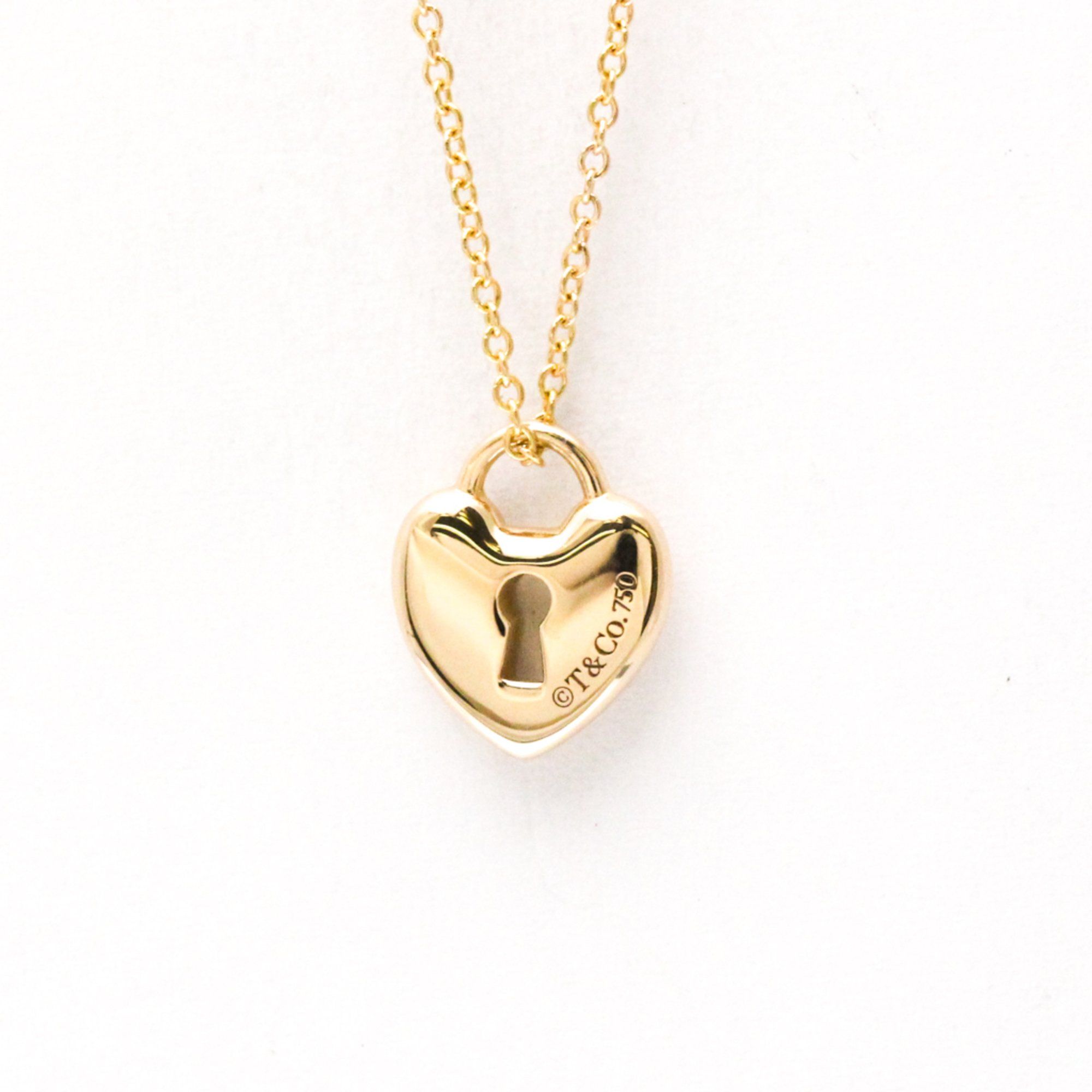 Tiffany Heart Lock Key Necklace Pink Gold (18K) No Stone Men,Women Fashion Pendant Necklace (Pink Go