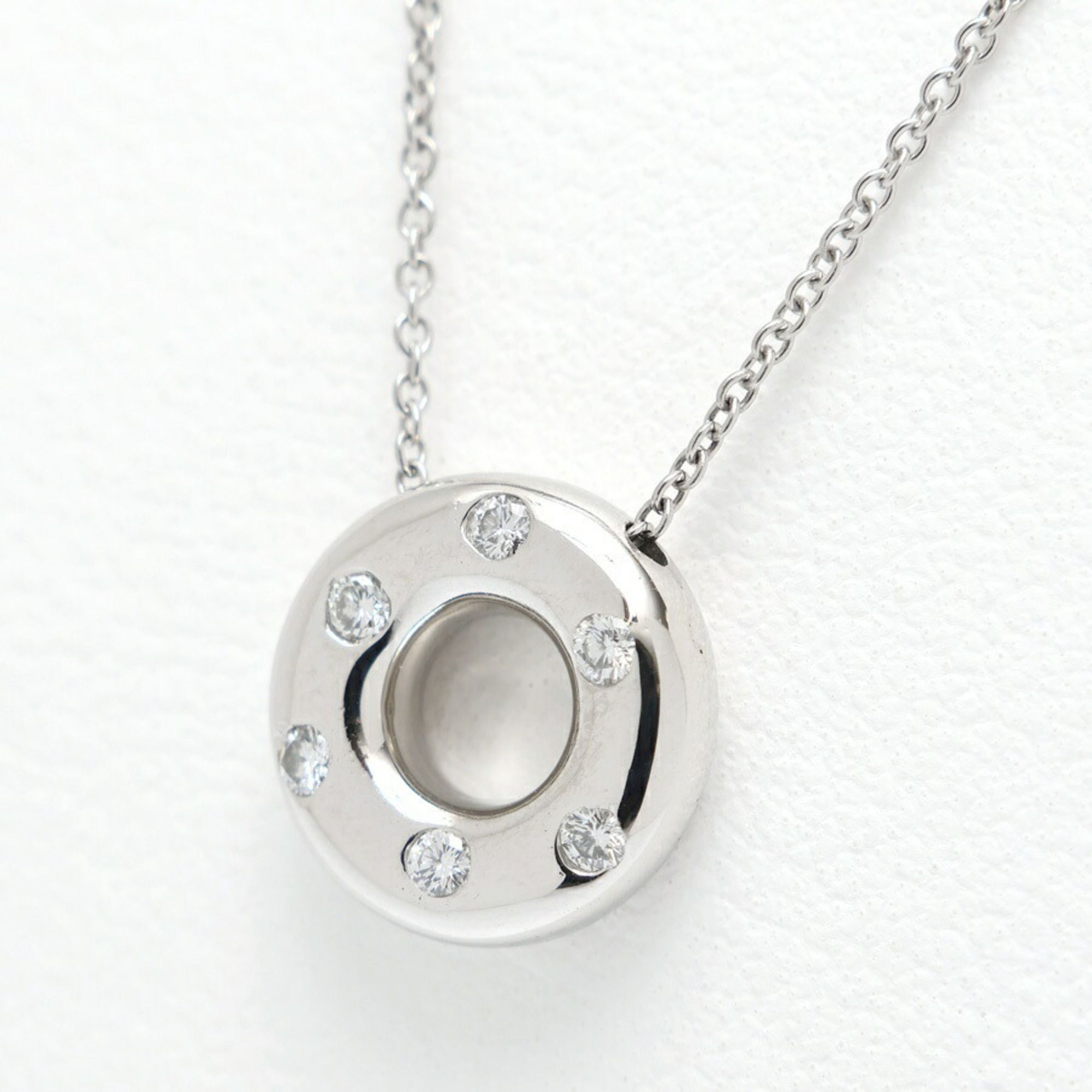 Tiffany & Co. Dots Circle Necklace Diamond 6P Pt950 41 cm 20251018-3