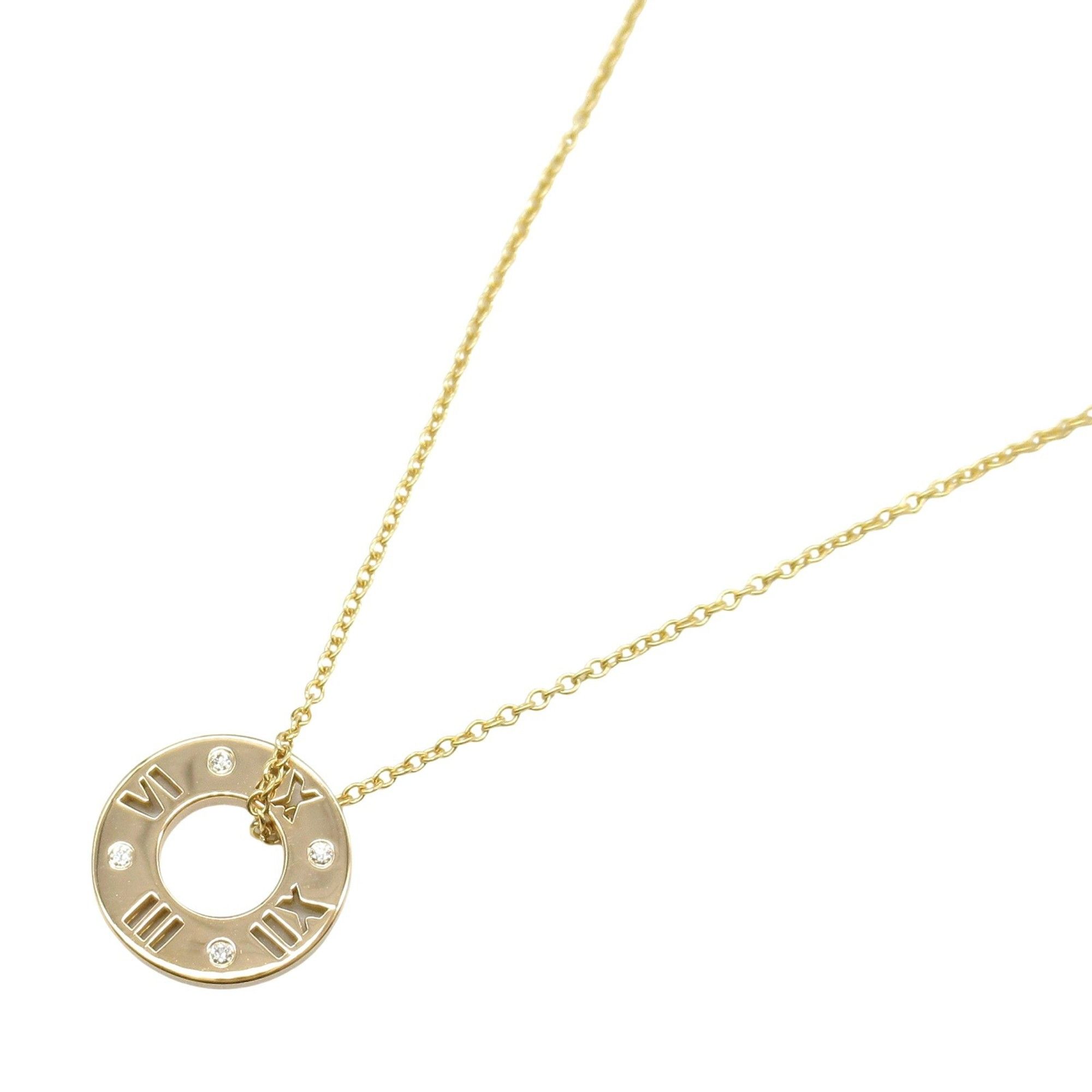 Tiffany & Co. Diamond Atlas Necklace 18KPG (pink gold) Ladies Clear