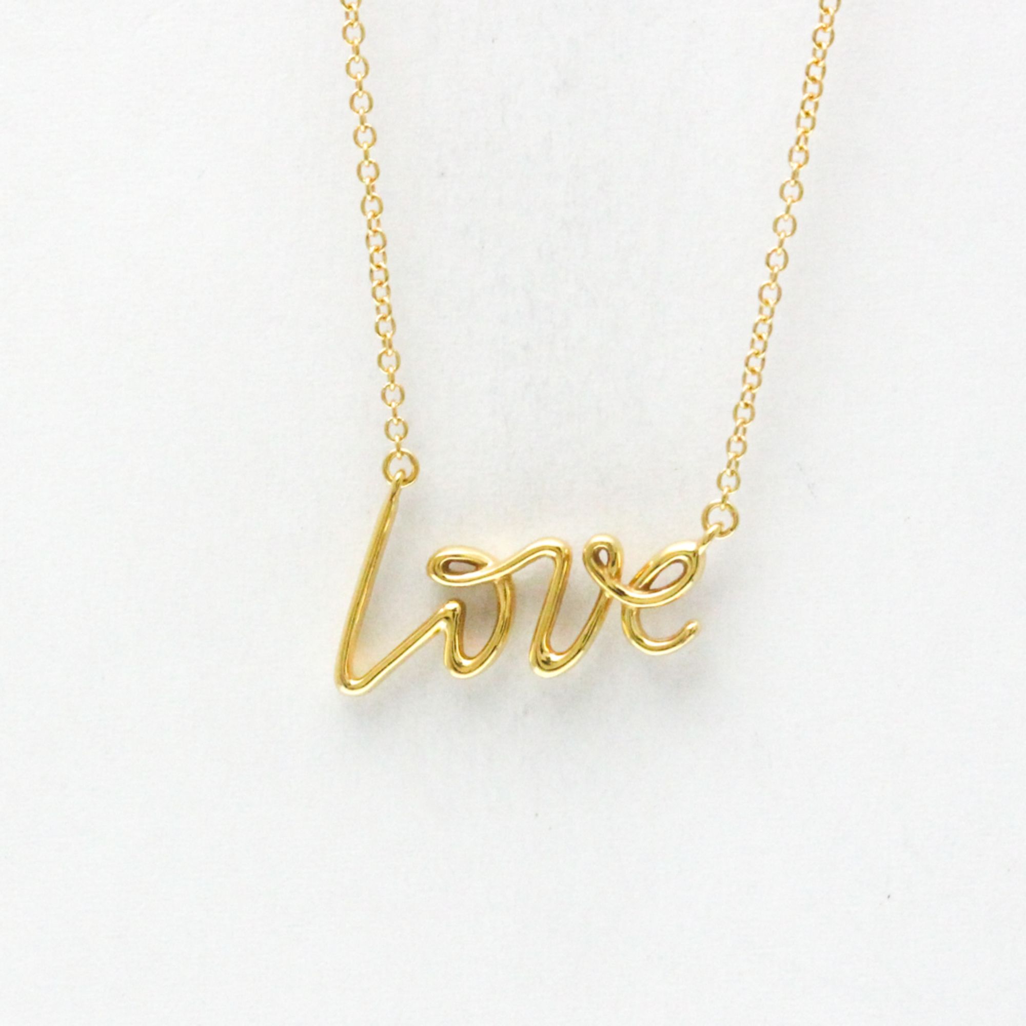 Tiffany Love Necklace Yellow Gold (18K) No Stone Women,Men Fashion Pendant Necklace (Gold)