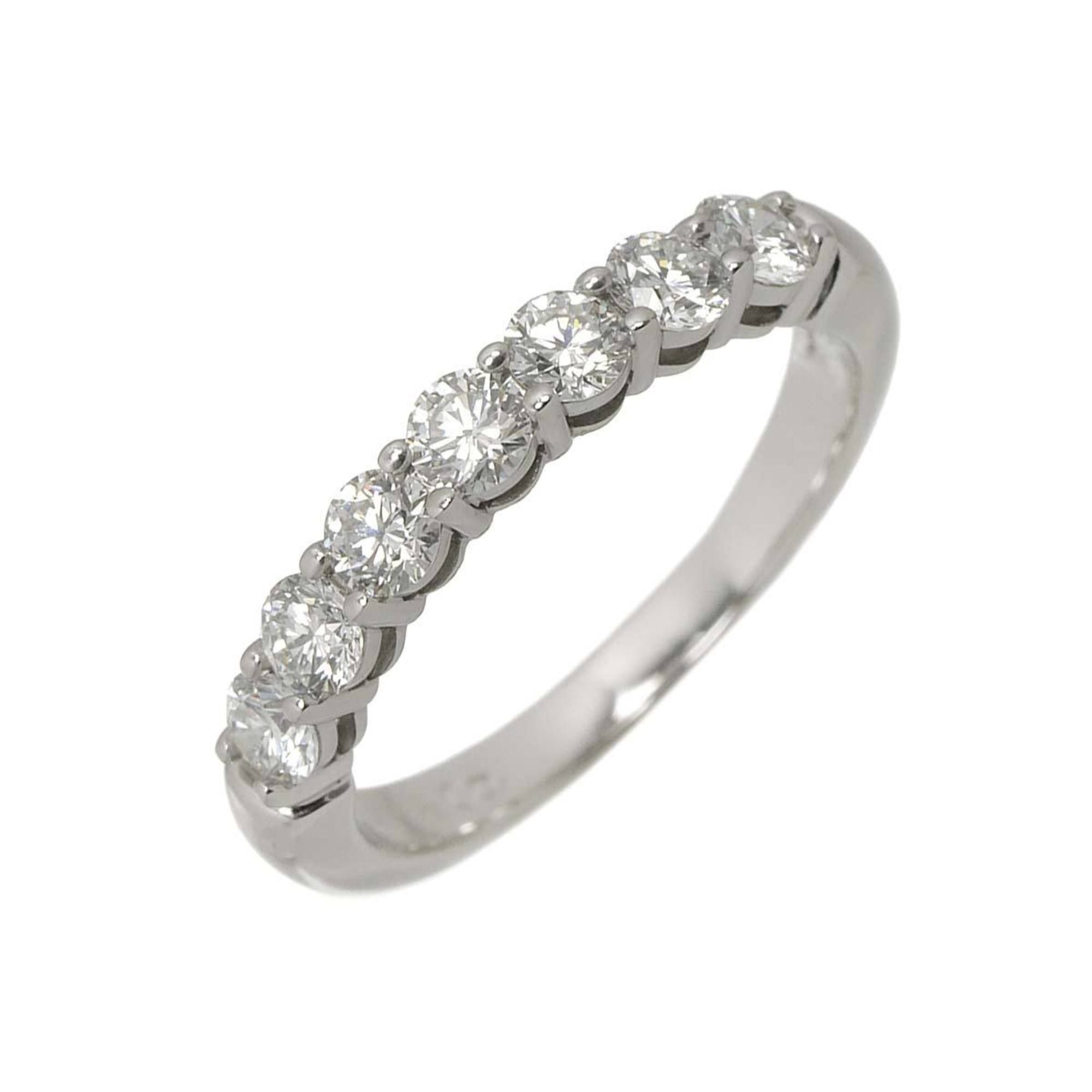 Tiffany & Co. Forever Embrace Half Diamond Ring, size 8, 3mm wide, platinum.