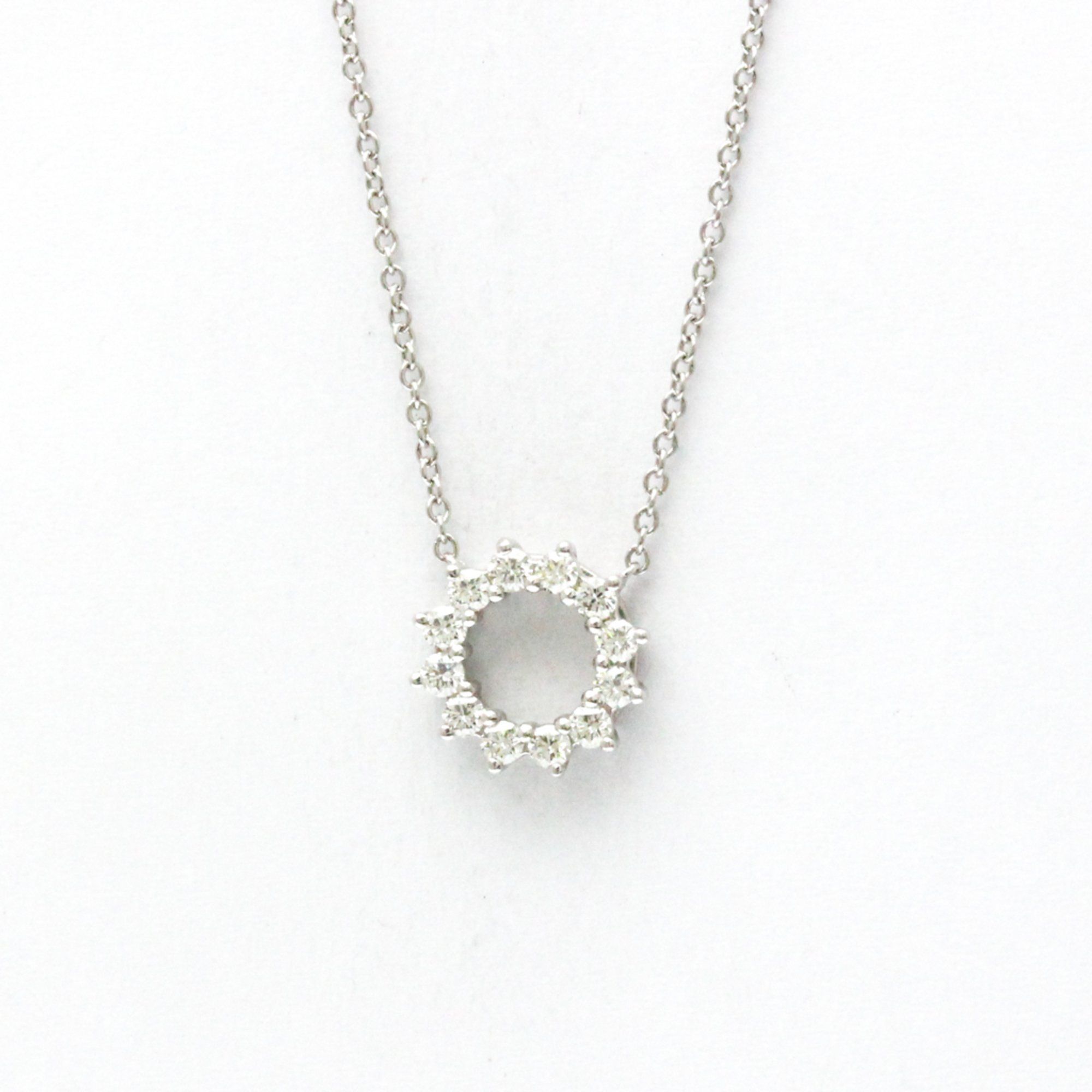 Tiffany Open Circle Mini Necklace Platinum Diamond Men,Women Fashion Pendant Necklace (Silver)