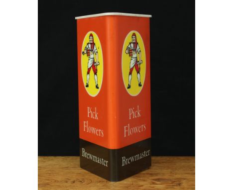 Advertising, Breweriana - a retro Flowers Brewery shaped rectangular plastic bar lamp cover, "Pick Flowers Brewsmaster", 24cm