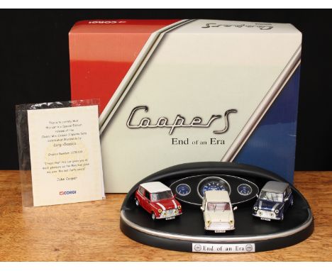 Corgi Classics 1:36 scale CC99109 Cooper S 'End of an Era' three piece set, boxed with certificate and inner polystyrene pack