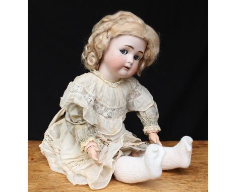 A Simon &amp; Halbig/Kammer &amp; Reinhardt (Germany) bisque head and ball jointed painted composition bodied doll, weighted 