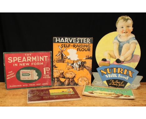 Advertising - a collection of pictorial shop display advertising cards, comprising a rectangular Wrigley's pictorial display 