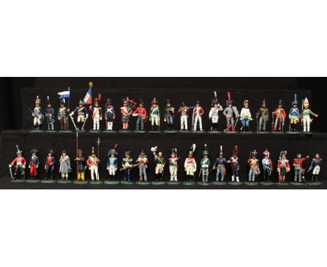 A collection of Del Prado painted cast metal figures, including 1812-1814 Russian Cavalry Ural Cossack, 1806 French Garde du 