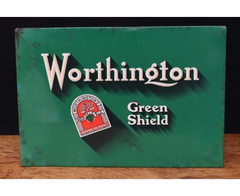 Advertising, Breweriana - a mid 20th century rectangular tin easel backed or hanging 'showcard', printed with the Wothington'