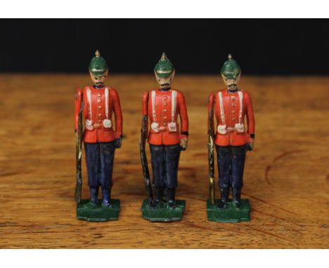 Abel, CD (Islington, London 1898-1914) three rare Somerset Light Infantry figures, each standing at attention, shaped rectang