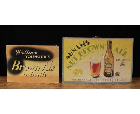 Advertising, Breweriana - a rectangular shaped easel backed pictorial showcard, depicting an open bottle of ale and glass, "A