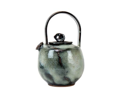 Francine TOULEMONDE (1950-2011) Teapot and cover, glazed ceramic, signed to base, 26cm tall.