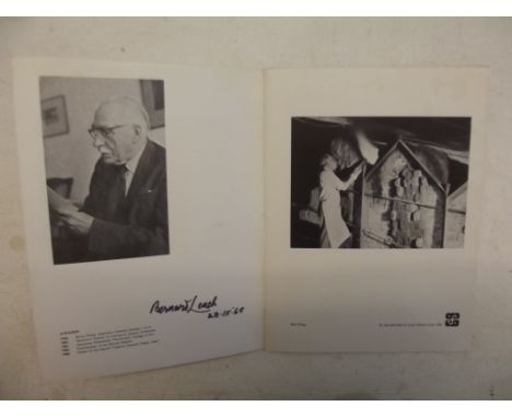 BERNARD LEACH. illustrated catalogue commemorating Honorary Freedom of the Borough St Ives. signed "Bernard Leach 23.IX.68." 