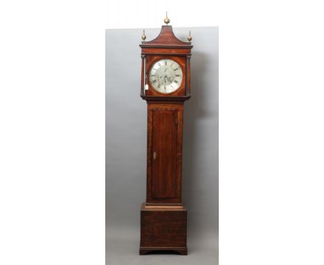 AN OAK LONGCASE CLOCK, 18th century, by John Agar I of York and Malton, the eight day rack and bell striking movement with an