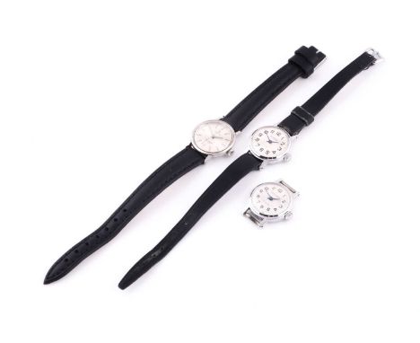 Ladies Omega Seamaster de Ville stainless steel wristwatch, manual wind, leather strap and pin buckle, 23mm diameter dial, an