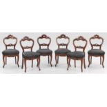 Satz von sechs viktorianischen Stühlen