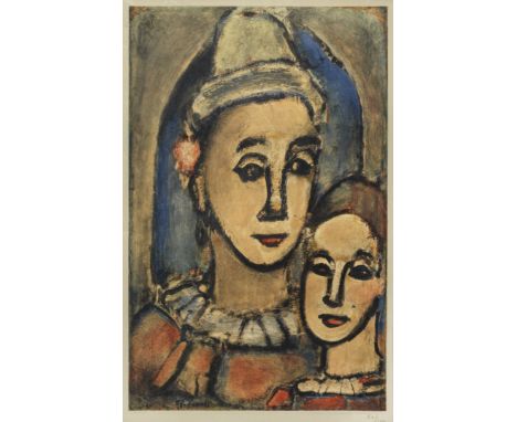 Georges Rouault(1871 Paris - 1958 ebenda)"Duo"/"Les deux frangins" (Duo/Die zwei Brüderherzen). OriginaltitelFarblithographie