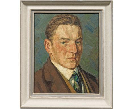 Franz Veersemann(1910 Brockel - 2006 Rotenburg/Wümme)"Kopf - Bruder Hermann". OriginaltitelIn kräftigem Kolorit und mit ausdr