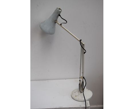 A vintage Anglepoise desk lamp, maker Herbert Terry & Sons, in white