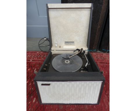 A Hacker portable record player model no. GP42 with Garrard 300 turntable
