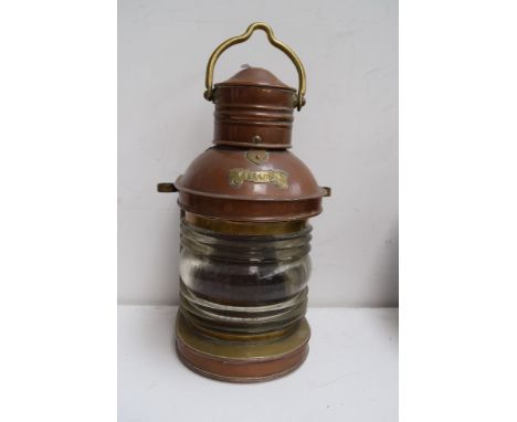 A DL "Masthead" copper ship's lantern, 33cm high (excluding handle)