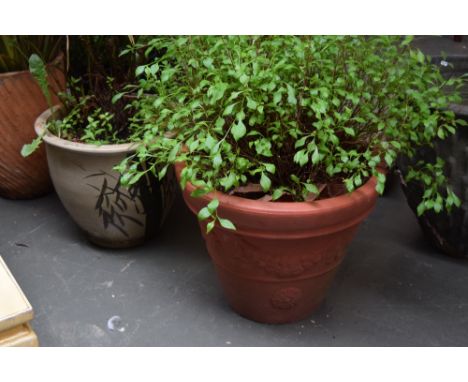 A ceramic planter, a chimney pot planter and one other (3)